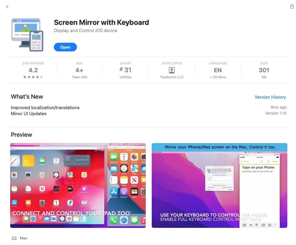 Screen Mirror is #31 in Mac app store utilities